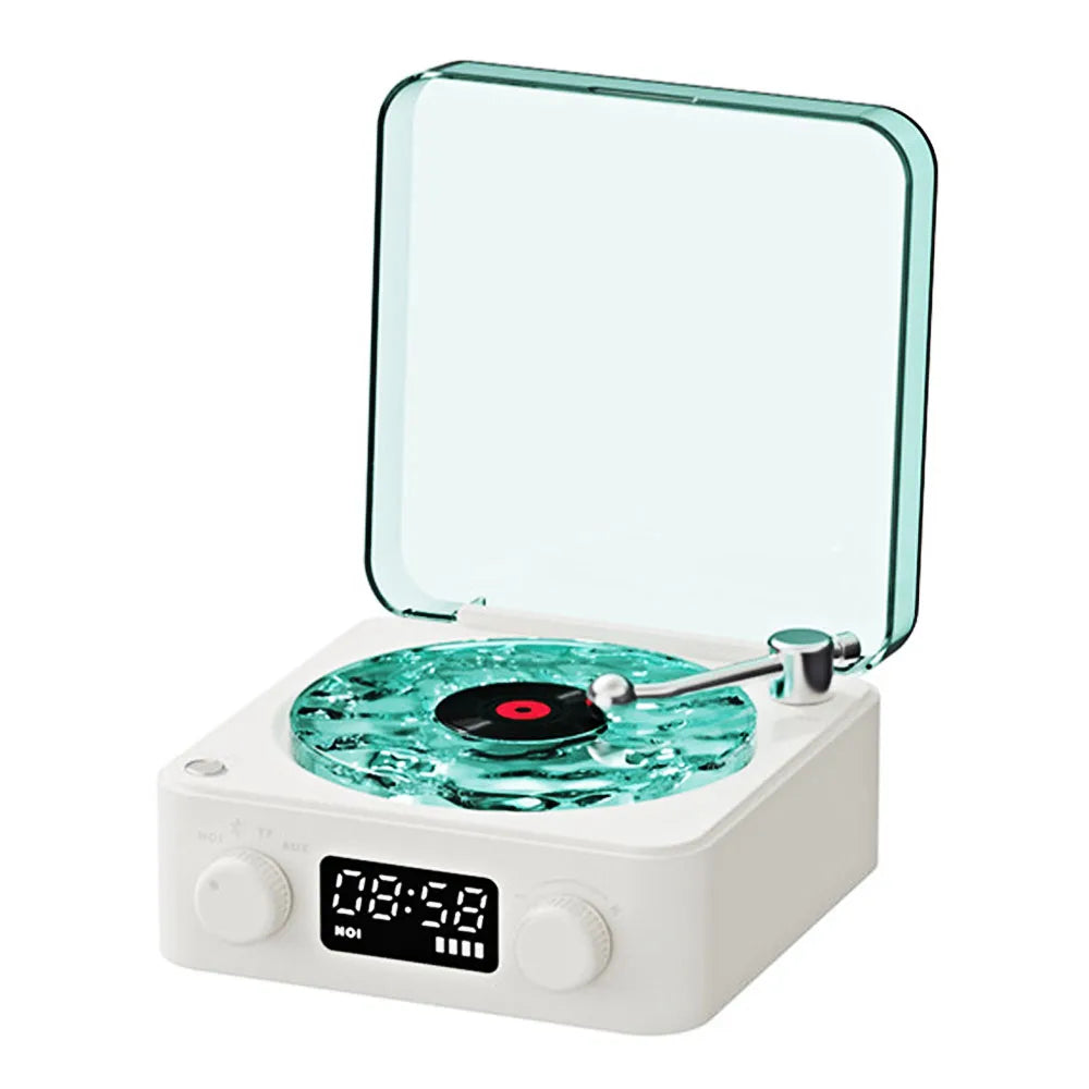 Vintage Mini Bluetooth Speaker with RGB Light - Portable White Noise Sleep Aid & Subwoofer with TF Card Support