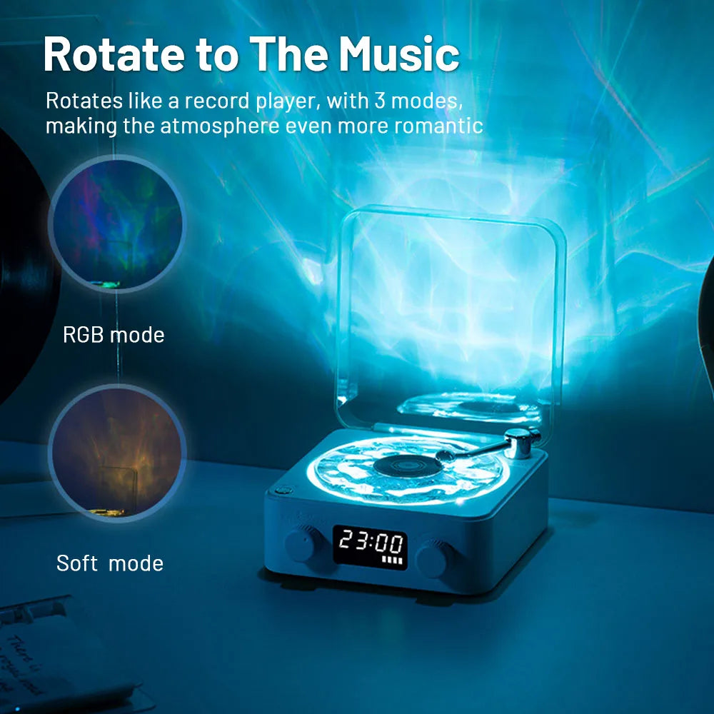Vintage Mini Bluetooth Speaker with RGB Light - Portable White Noise Sleep Aid & Subwoofer with TF Card Support