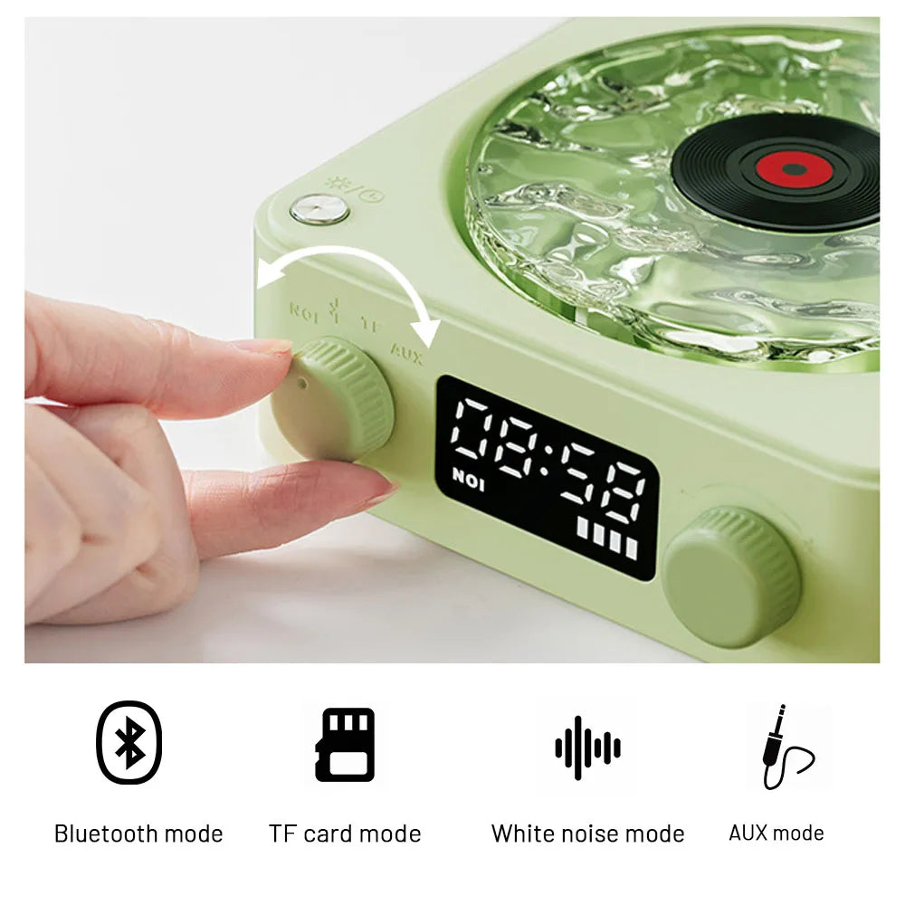 Vintage Mini Bluetooth Speaker with RGB Light - Portable White Noise Sleep Aid & Subwoofer with TF Card Support