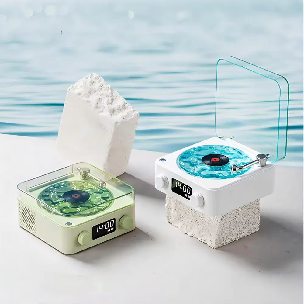 Vintage Mini Bluetooth Speaker with RGB Light - Portable White Noise Sleep Aid & Subwoofer with TF Card Support