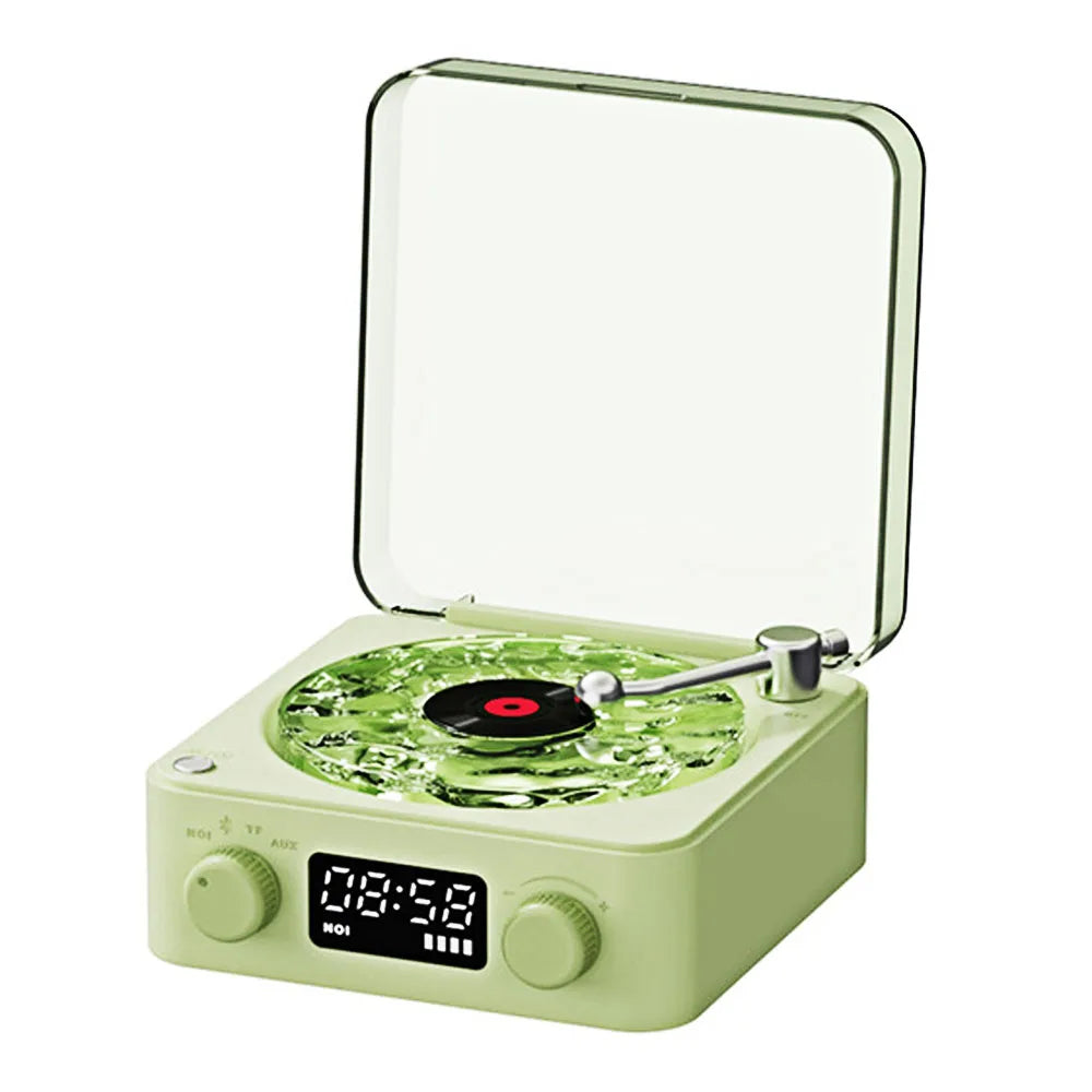 Vintage Mini Bluetooth Speaker with RGB Light - Portable White Noise Sleep Aid & Subwoofer with TF Card Support